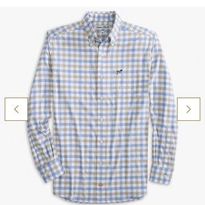 Blue and White Casual Button Down Shirt with Classic Fit